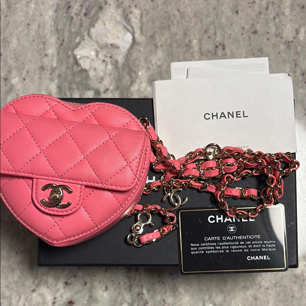 Chanel Pink Heart-Shaped belt bag